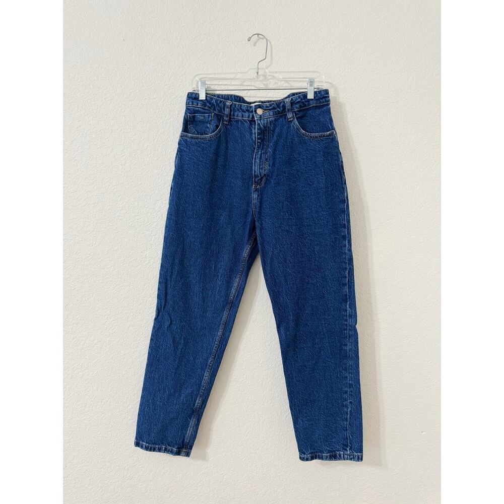 Zara High Rise Straight Jeans Dark Wash Size 12 - Picture 2 of 4